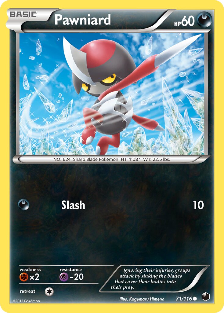 Pawniard 071/122 — Plasma Freeze (English Pokémon TCG card)