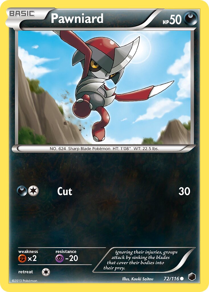 Pawniard 072/122 — Plasma Freeze (English Pokémon TCG card)