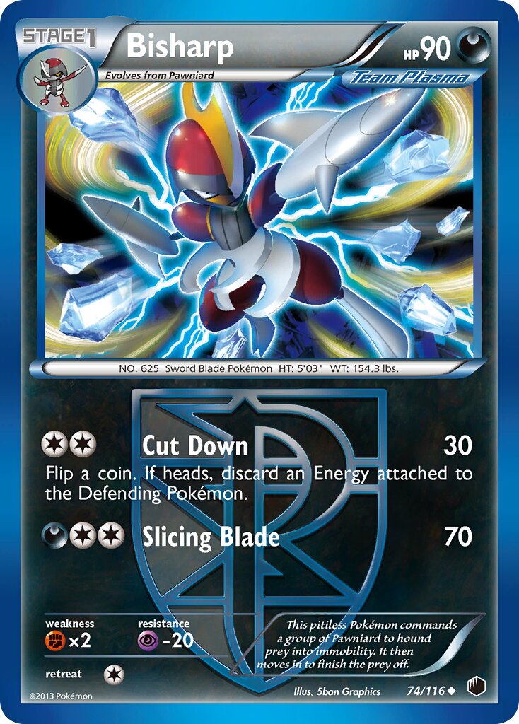 Bisharp 074/122 — Plasma Freeze (English Pokémon TCG card)