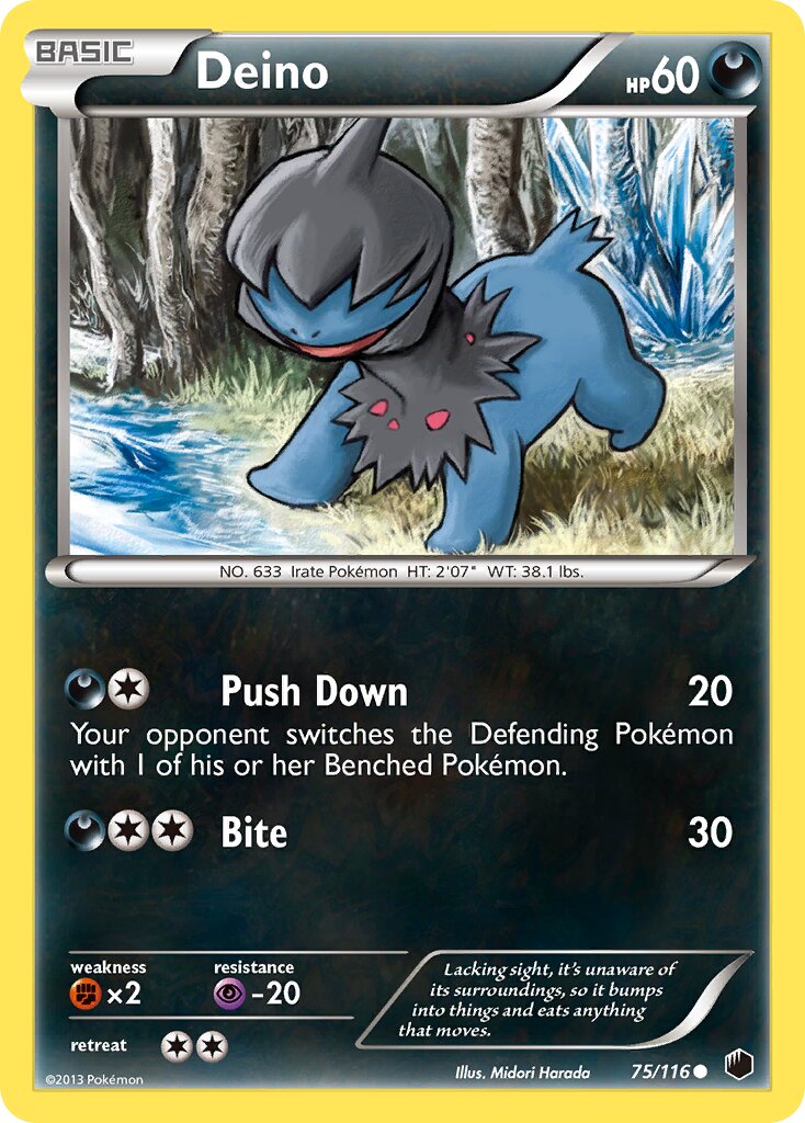 Deino 075/122 — Plasma Freeze (English Pokémon TCG card)