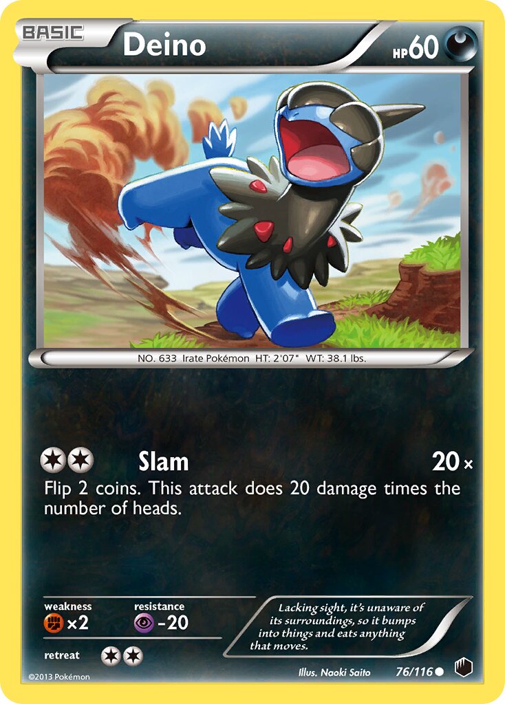 Deino 076/122 — Plasma Freeze (English Pokémon TCG card)