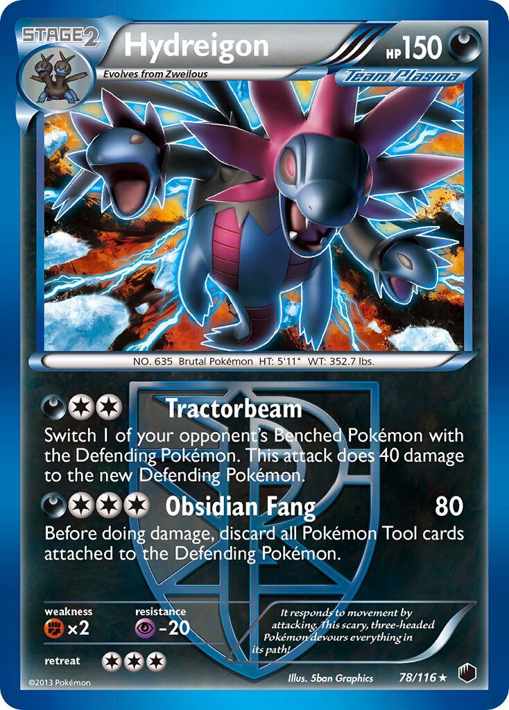 Hydreigon 078/122 — Plasma Freeze (English Pokémon TCG card)