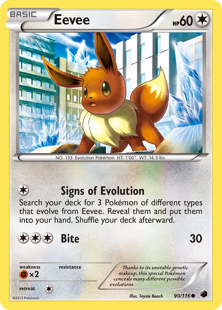 Eevee 090/122 — Plasma Freeze (English Pokémon TCG card)