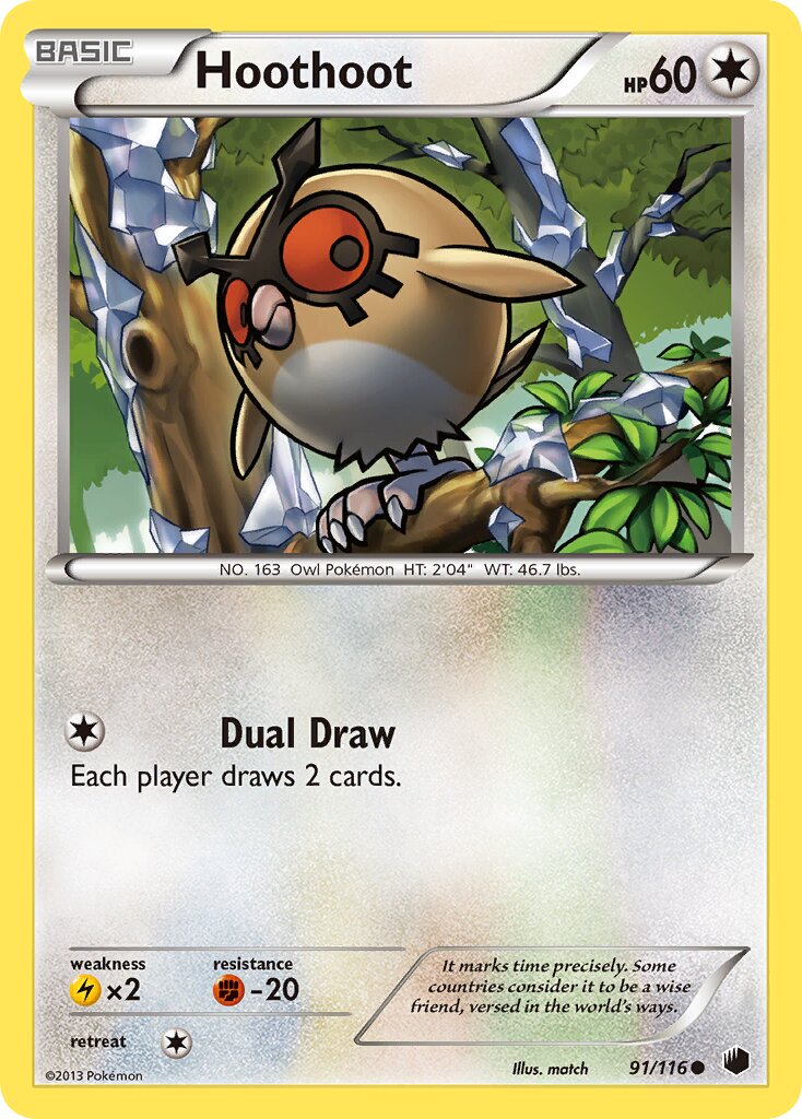 Hoothoot 091/122 — Plasma Freeze (English Pokémon TCG card)