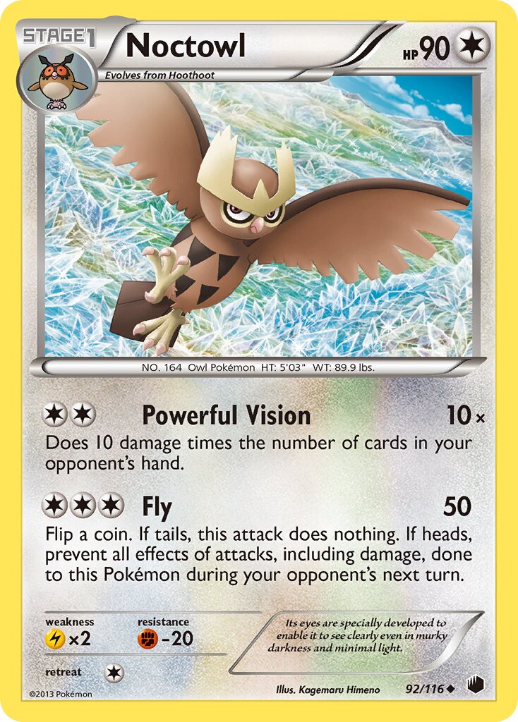 Noctowl 092/122 — Plasma Freeze (English Pokémon TCG card)