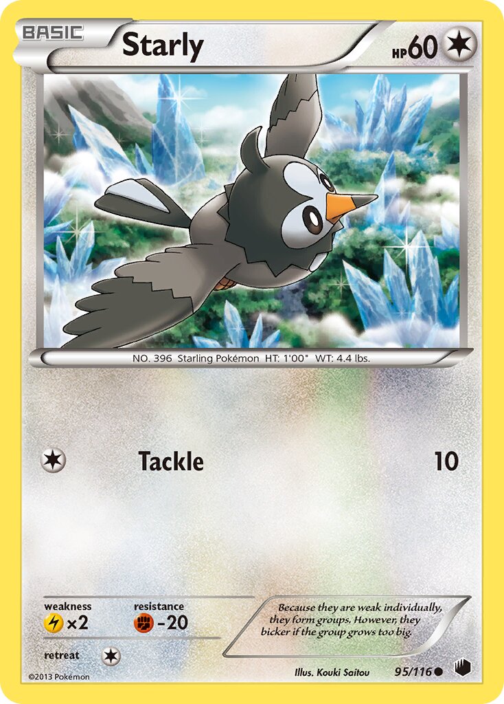 Starly 095/122 — Plasma Freeze (English Pokémon TCG card)