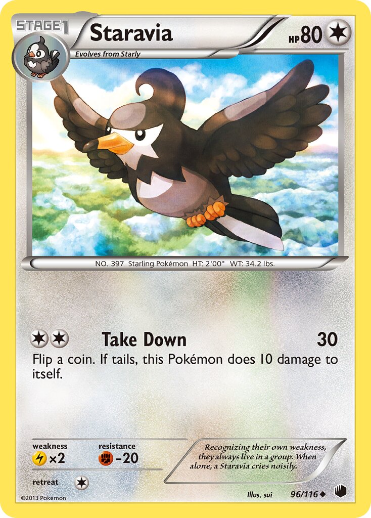 Staravia 096/122 — Plasma Freeze (English Pokémon TCG card)