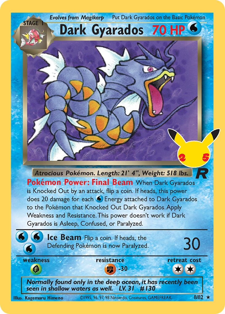 Dark Gyarados 008/25 — Celebrations (Classic Collection) (English Pokémon TCG card)