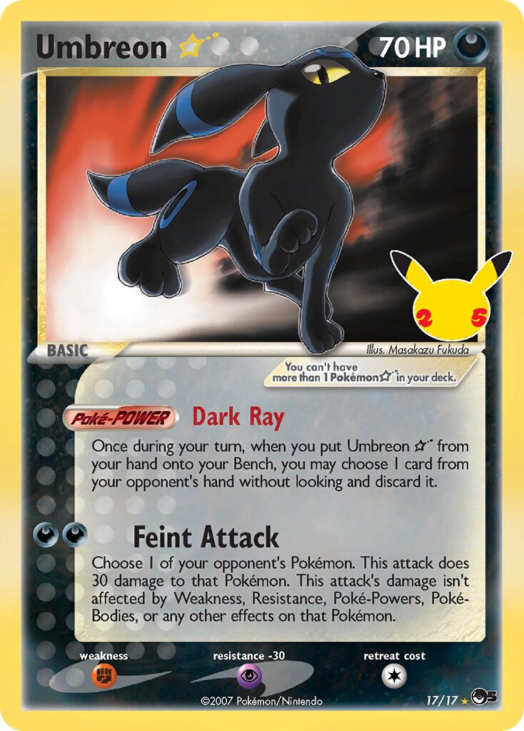 Umbreon ☆ 017/25 — Celebrations (Classic Collection) (English Pokémon TCG card)
