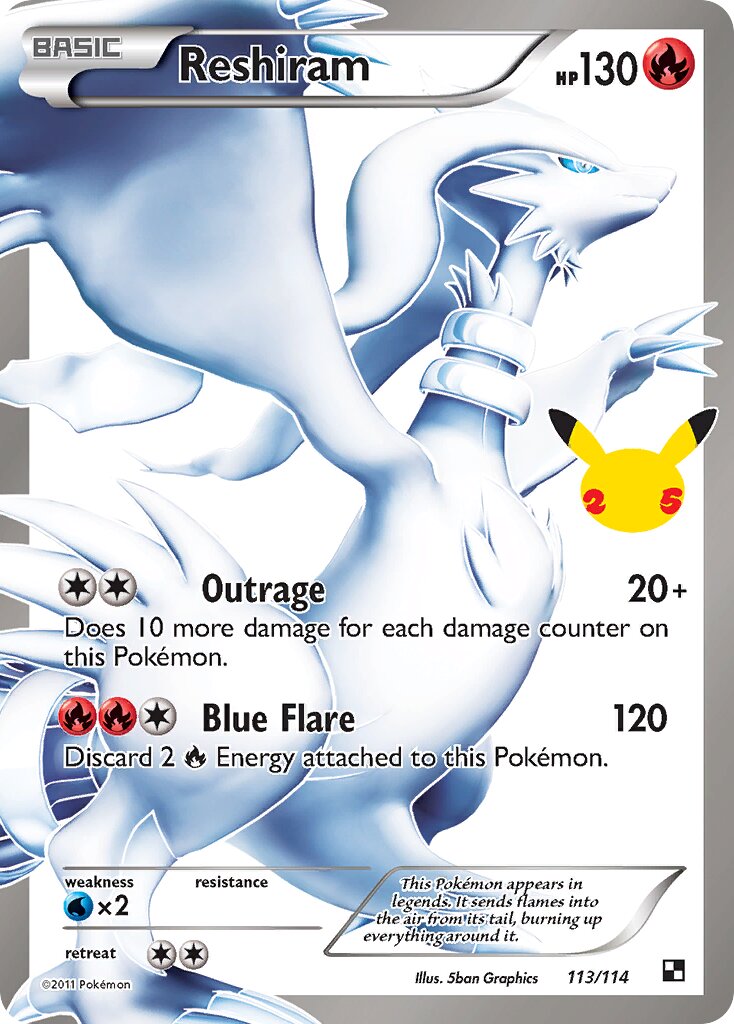 Reshiram 113/25 — Celebrations (Classic Collection) (English Pokémon TCG card)