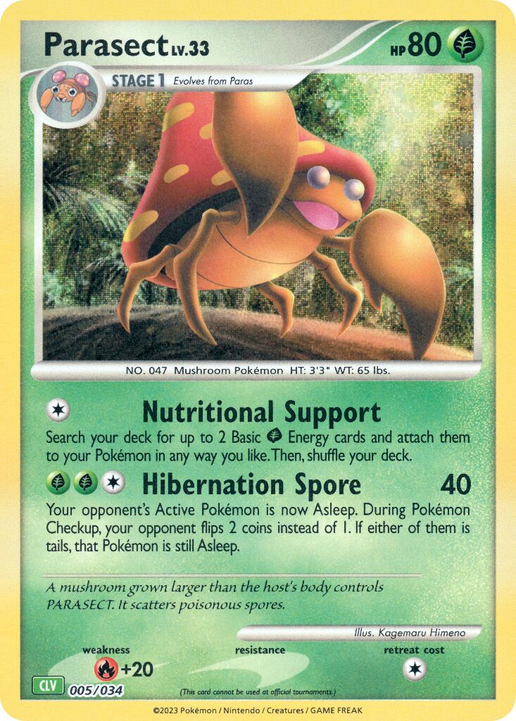 Parasect 005 — Pokémon TCG Classic (Venusaur) (English Pokémon TCG card)