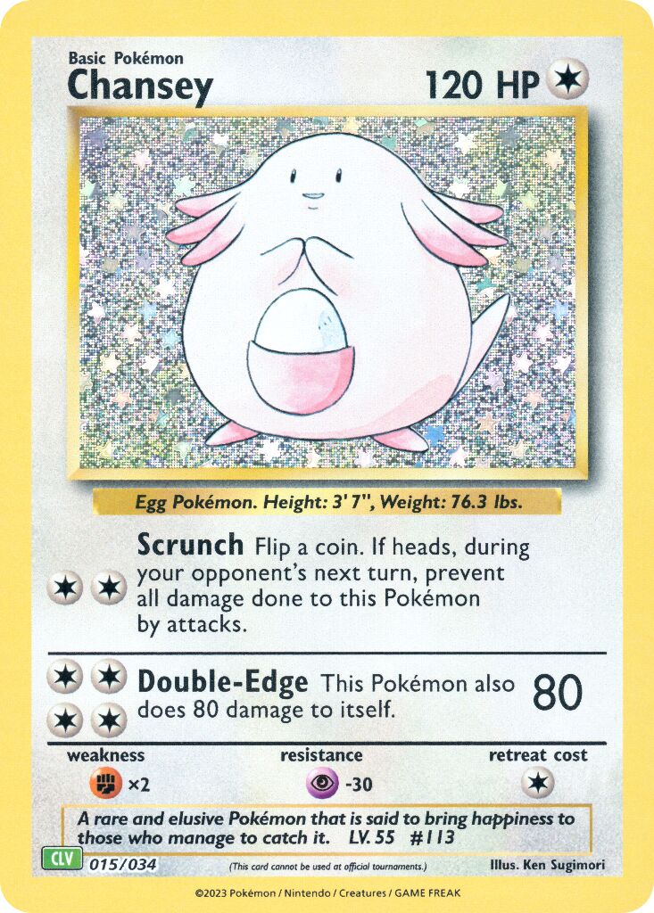 Chansey 015 — Pokémon TCG Classic (Venusaur) (English Pokémon TCG card)