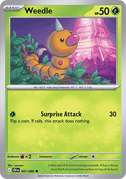 Weedle 001/5 — Chaos Rising (English Pokémon TCG card)