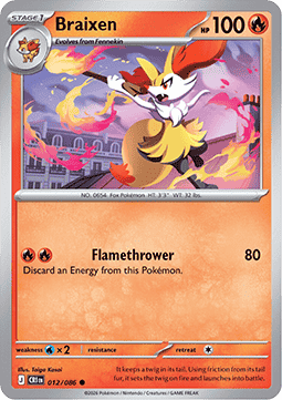 Braixen 012/5 — Chaos Rising (English Pokémon TCG card)