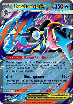 Mega Greninja ex 022/5 — Chaos Rising (English Pokémon TCG card)