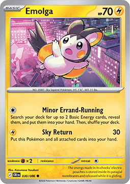 Emolga 030/5 — Chaos Rising (English Pokémon TCG card)