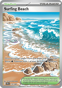 Surfing Beach 114/5 — Chaos Rising (English Pokémon TCG card)