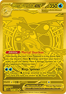 Mega Greninja ex 122/5 — Chaos Rising (English Pokémon TCG card)