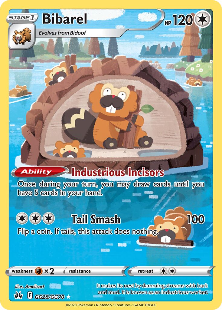 Bibarel 025 — Crown Zenith (Galarian Gallery) (English Pokémon TCG card)