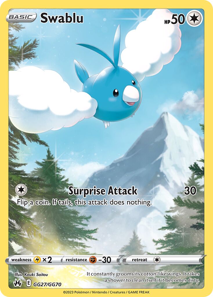 Swablu 027 — Crown Zenith (Galarian Gallery) (English Pokémon TCG card)