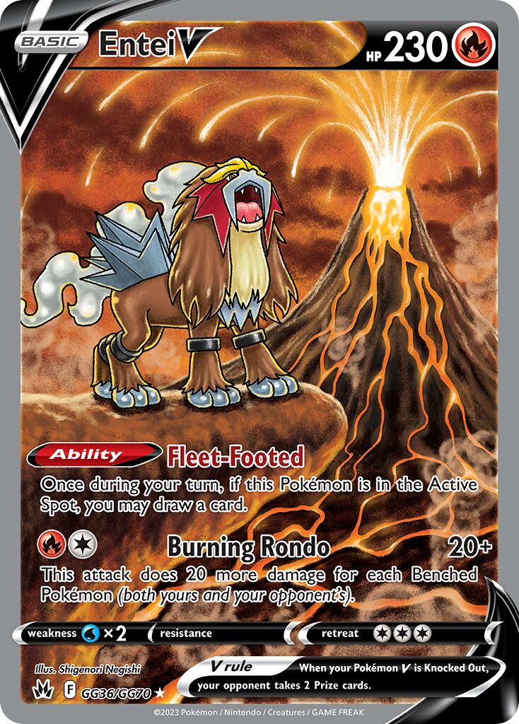 Entei V 036 — Crown Zenith (Galarian Gallery) (English Pokémon TCG card)