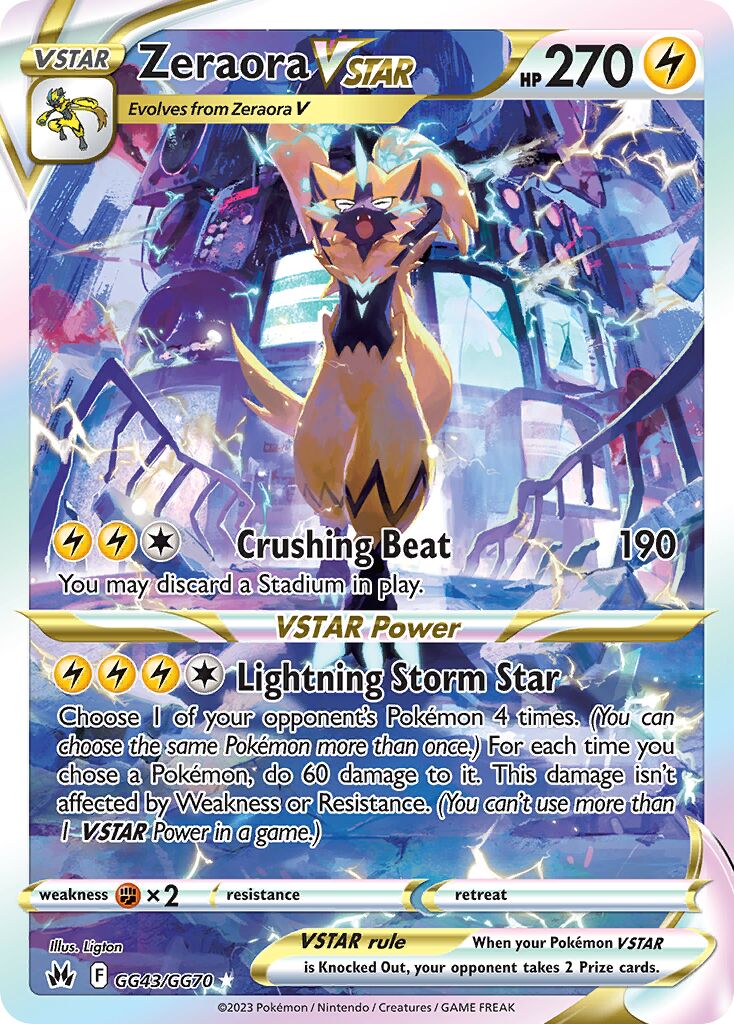 Zeraora VSTAR 043 — Crown Zenith (Galarian Gallery) (English Pokémon TCG card)