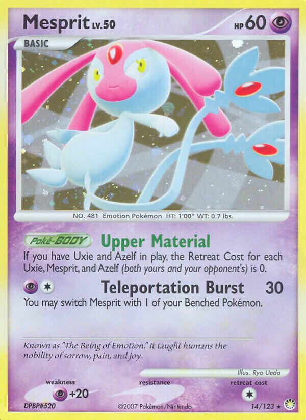 Mesprit 014/124 — Mysterious Treasures (English Pokémon TCG card)