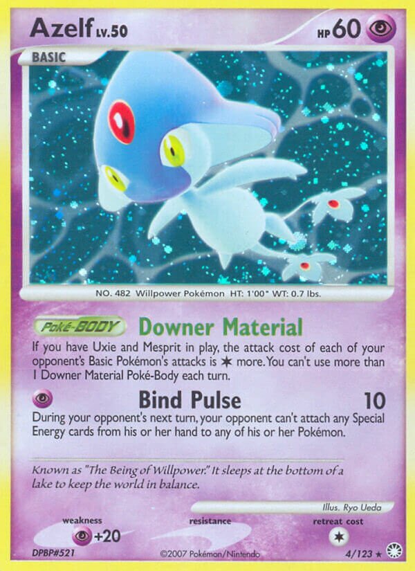 Azelf 004/124 — Mysterious Treasures (English Pokémon TCG card)