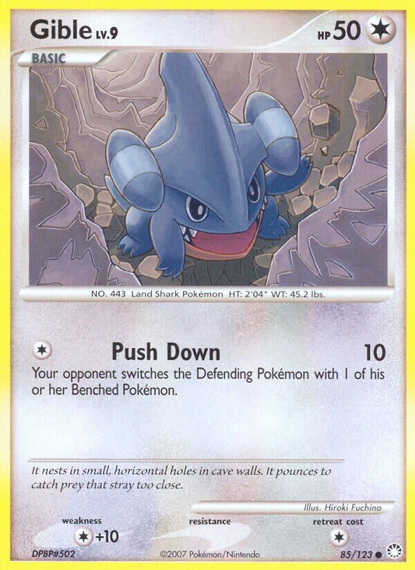 Gible 085/124 — Mysterious Treasures (English Pokémon TCG card)