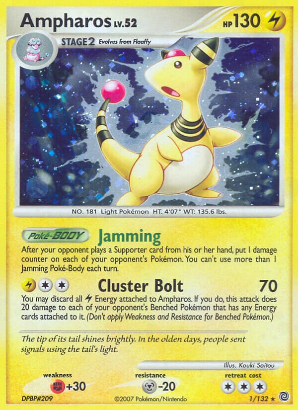 Ampharos 001/132 — Secret Wonders (English Pokémon TCG card)