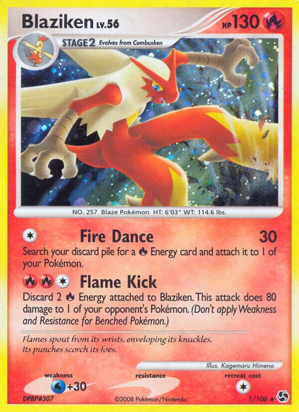 Blaziken 001/106 — Great Encounters (English Pokémon TCG card)