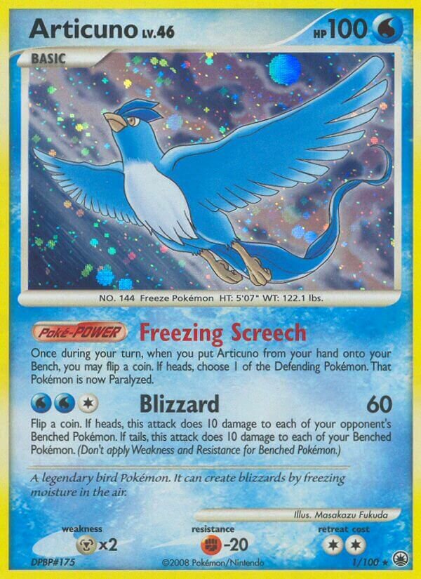 Articuno 001/100 — Majestic Dawn (English Pokémon TCG card)