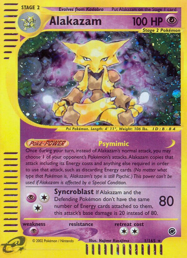 Alakazam 001/165 — Expedition Base Set (English Pokémon TCG card)
