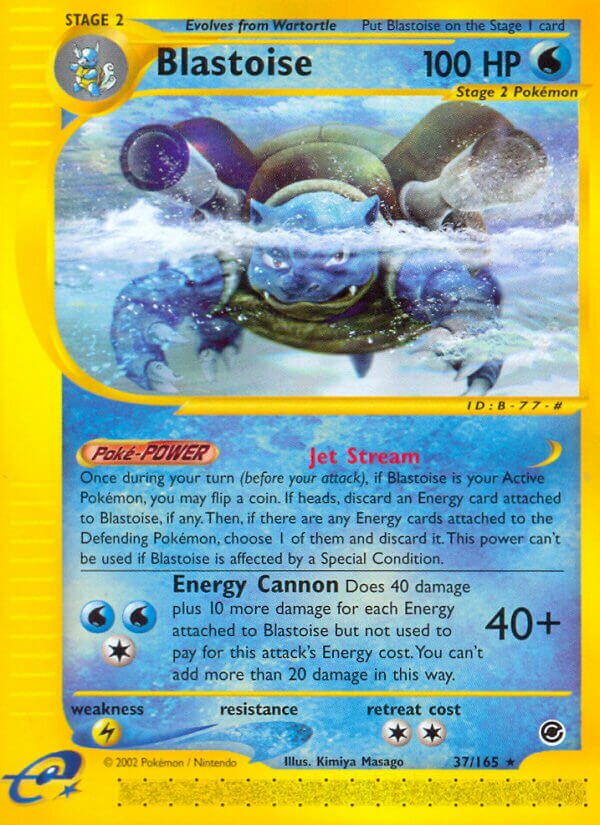Blastoise 037/165 — Expedition Base Set (English Pokémon TCG card)