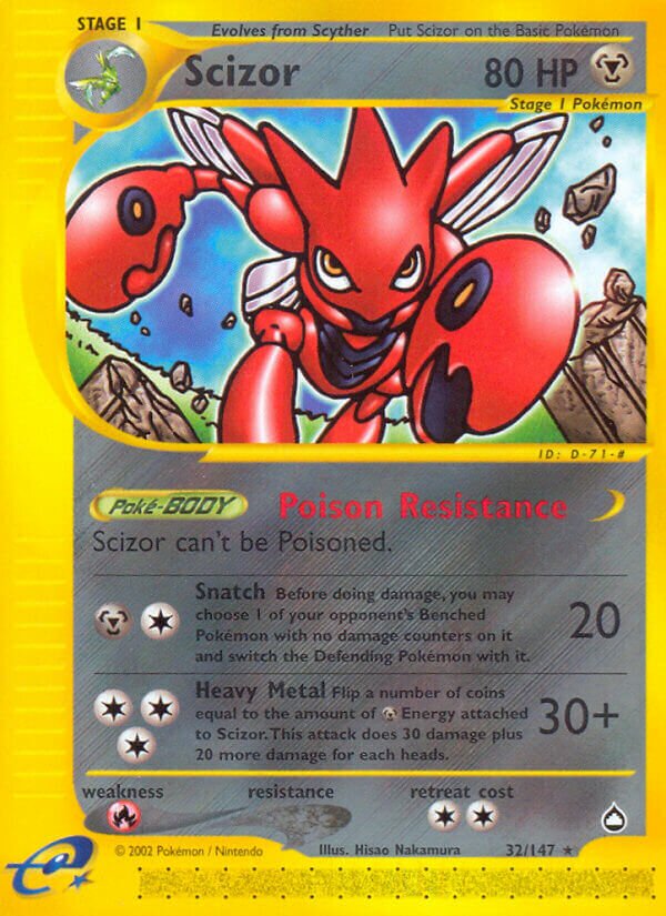 Scizor 032/186 — Aquapolis (English Pokémon TCG card)