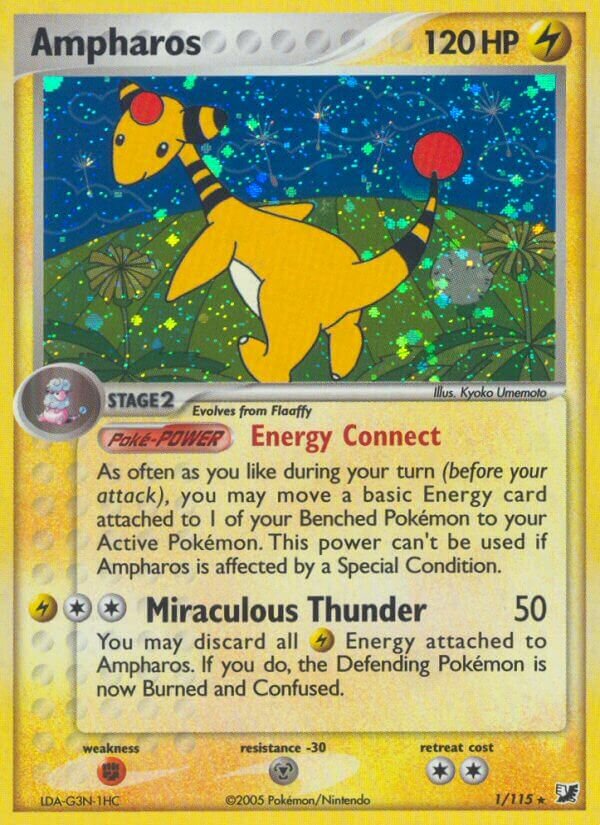 Ampharos 001/117 — EX Unseen Forces (English Pokémon TCG card)