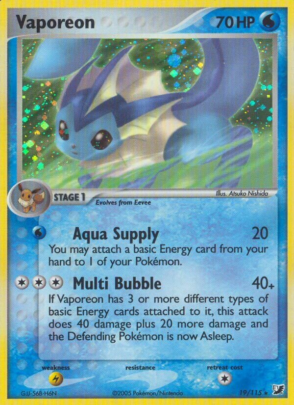 Vaporeon 019/117 — EX Unseen Forces (English Pokémon TCG card)