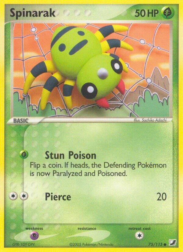 Spinarak 075/117 — EX Unseen Forces (English Pokémon TCG card)