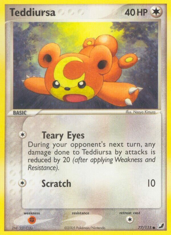 Teddiursa 077/117 — EX Unseen Forces (English Pokémon TCG card)