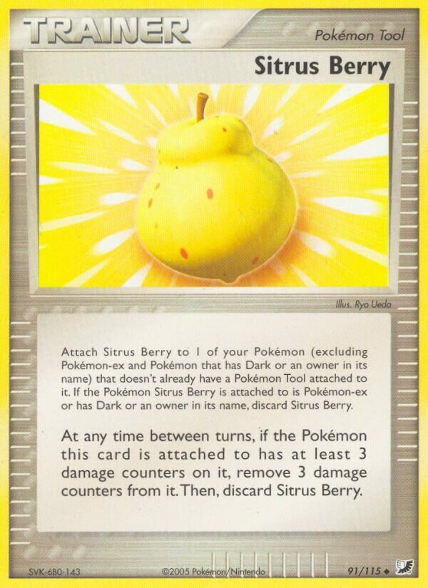 Sitrus Berry 091/117 — EX Unseen Forces (English Pokémon TCG card)