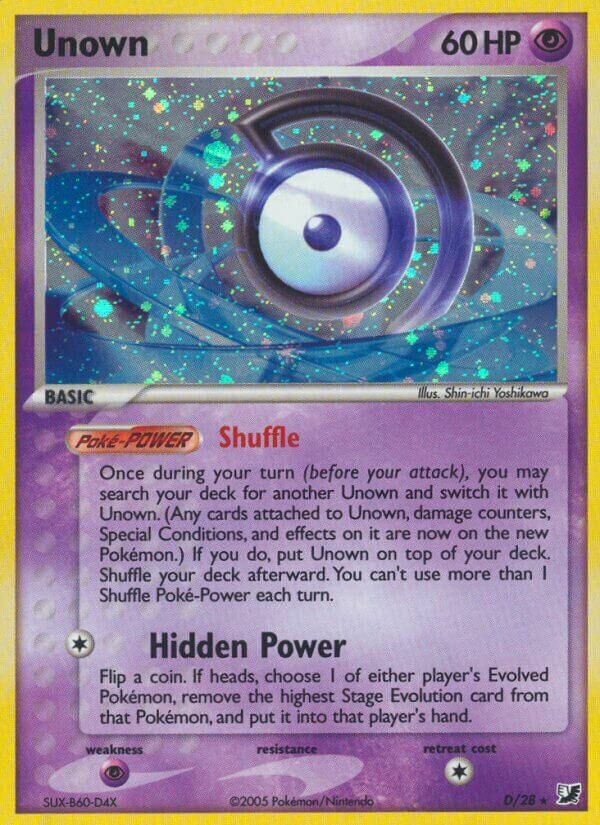 Unown D/28 — EX Unseen Forces (English Pokémon TCG card)