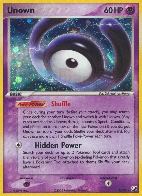 Unown H/28 — EX Unseen Forces (English Pokémon TCG card)