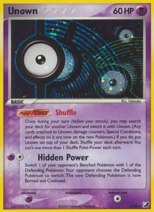 Unown I/28 — EX Unseen Forces (English Pokémon TCG card)