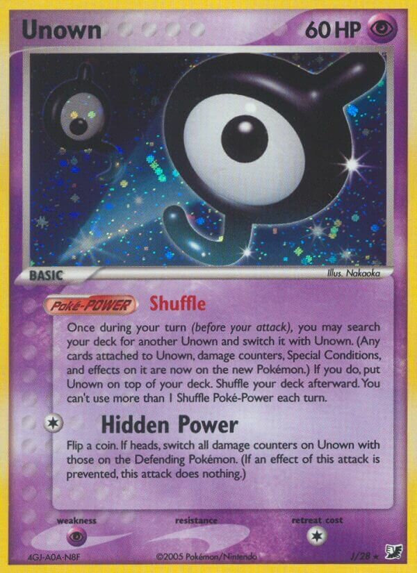 Unown J/28 — EX Unseen Forces (English Pokémon TCG card)