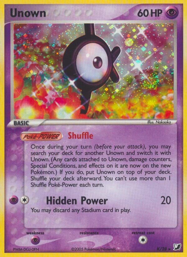 Unown K/28 — EX Unseen Forces (English Pokémon TCG card)