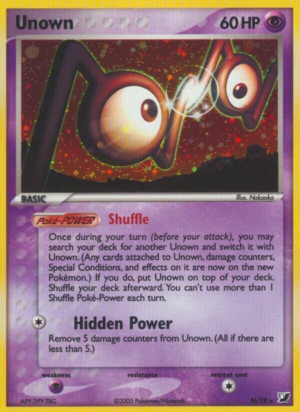 Unown N/28 — EX Unseen Forces (English Pokémon TCG card)