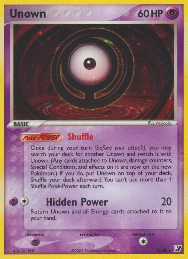 Unown O/28 — EX Unseen Forces (English Pokémon TCG card)