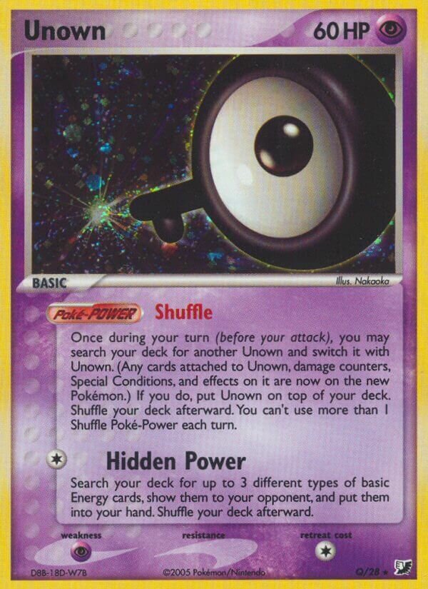 Unown Q/28 — EX Unseen Forces (English Pokémon TCG card)