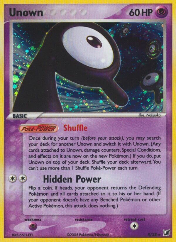 Unown R/28 — EX Unseen Forces (English Pokémon TCG card)