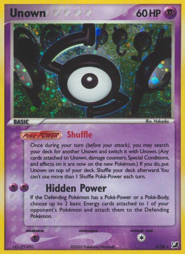 Unown S/28 — EX Unseen Forces (English Pokémon TCG card)